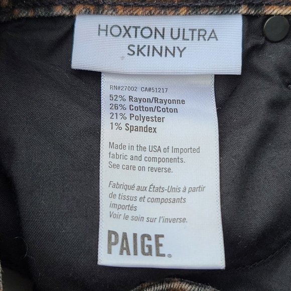 Paige Hoxton Ultra Skinny Coated Brown Snakeskin Jeans Size 27 NWOT - Picture 5 of 12